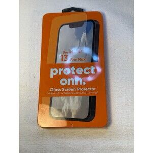 onn. Glass Screen Protector for iPhone 13 Pro Max, High Clarity, Anti-Smudge, 9H